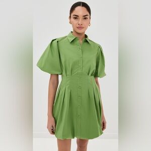 S SIMKHAI Cleo Balloon Pintuck Mini Dress